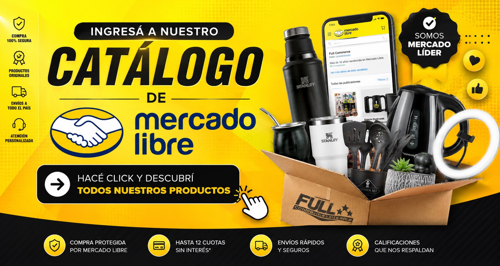 Ingresá a nuestro catálogo de Mercado Libre. Hacé click y descubrí todos nuestros productos.